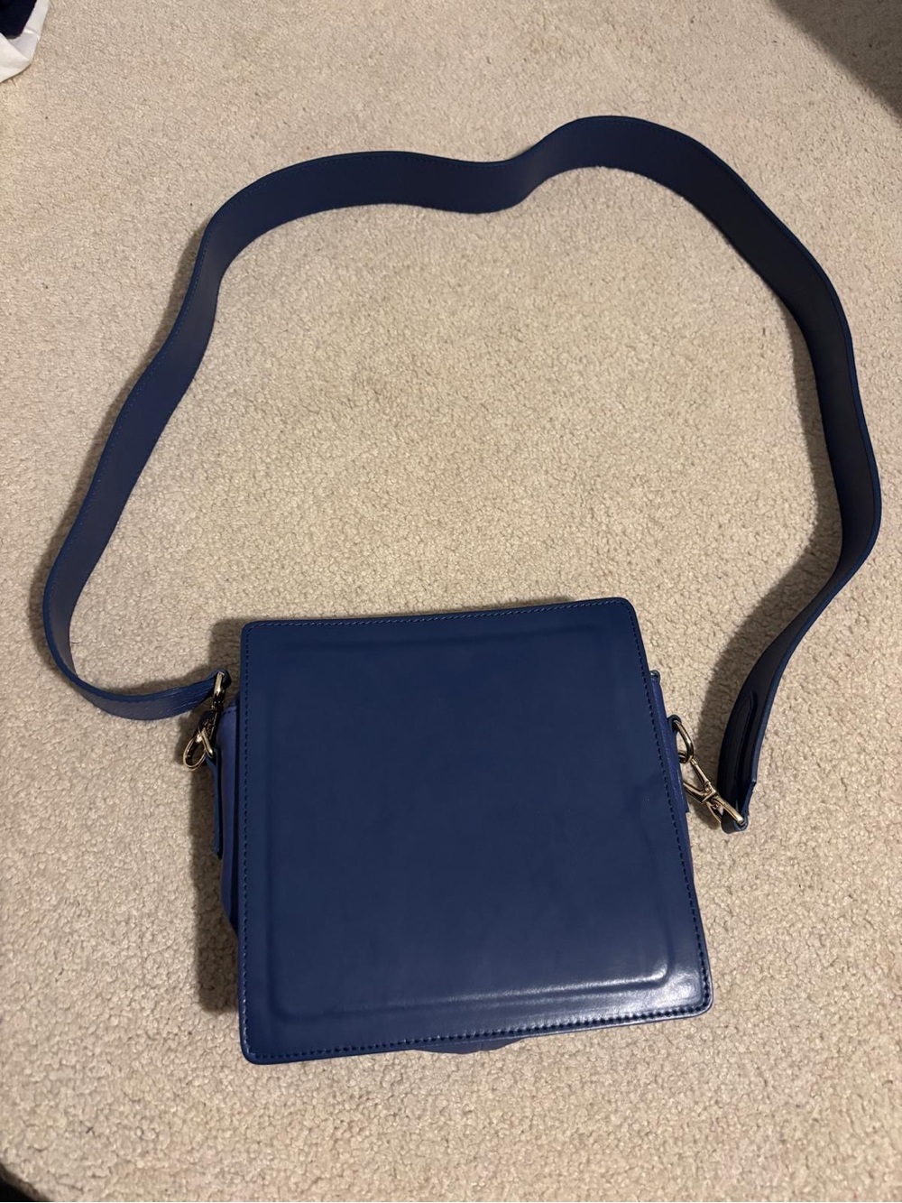 Navy Blue Crossbody Shoulder Bag - Sleek Minimal Design